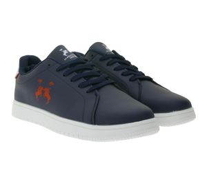 U.S. ATHLETIC Street Men's City Sneakers with Logo Print, Lace-Up Shoes, Navy