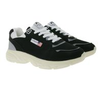 U.S. Athletic Flag Men's Casual Sneakers in Overlay Look Lace-up Shoes Trainers Black/White