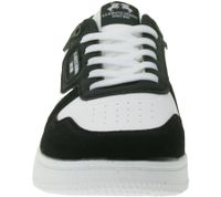 U.S. ATHLETIC Basic Men's Casual Sneakers with Embossed Logo, Lace-Up Shoes with Embroidery, White/Black