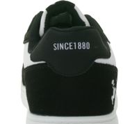 U.S. ATHLETIC Basic Men's Casual Sneakers with Embossed Logo, Lace-Up Shoes with Embroidery, White/Black