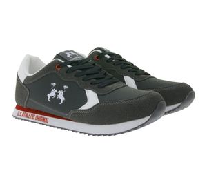 U.S. ATHLETIC Speed ​​Run Men's Sports Sneakers in Canvas/Suede Look, Lace-Up Shoes, Dark Gray
