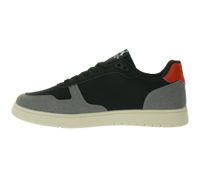 U.S ATHLETIC Basic Herren Alltags-Sneaker mit eingebettetem Schriftzug Schnür-Schuhe mit Stickerei Turnschuhe Schwarz/Rot/Grau