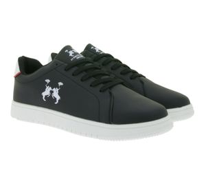 U.S. Athletic Street Men's City Sneakers with Logo Print Lace-up Shoes Trainers Black