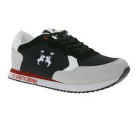 U.S ATHLETIC Speed Run Herren Sport-Sneaker in Canvas-Wildlederoptik Schnür-Schuhe Turnschuhe Schwarz/Grau/Weiß