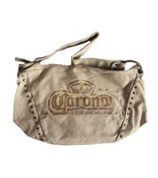Corona Beer Women's Shoulder Bag with Logo Embroidery - Fan Merchandise - Various Models such as Canvas Bag, Small Shopper, or Bowling Bag in Pink or Beige/Brown