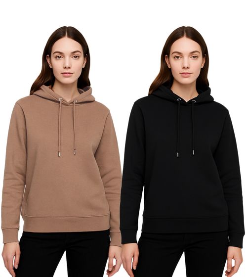 ZEGY Women's Hoodie, Simple Basic Pullover with Hood, Sweater 1081 in Black or Brown