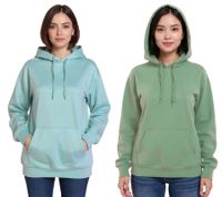 ZEGY Women's Hoodie - Simple Hooded Pullover with Kangaroo Pocket - Sweater 1082 - Green or Mint Green