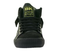 BRITISH KNIGHTS Roco Damen Mid-Top Sneaker mit Leoparden-Muster Schnür-Schuhe mit hoch- oder umklappbaren Schaft B48-3709-02 Schwarz