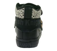 BRITISH KNIGHTS Roco Kinder Mid-Top Sneaker mit Geparden-Muster Schnür-Schuhe mit hoch- oder umklappbaren Schaft Teenager Mädchen B48-3709C-01 Schwarz