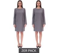 2-Pack Women's Sustainable Dress with Shoulder Pads, Wool Blend Business Dress, Mini Dress 956968 Gray