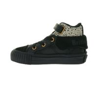 BRITISH KNIGHTS Roco Baby Mid-Top Sneakers with Cheetah Print - Toddler Lace-Up Shoes with Fold-Down Cuff - Girls B48-3709I-01 Black