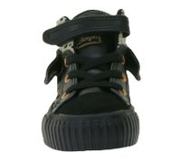 BRITISH KNIGHTS Roco Baby Mid-Top Sneakers with Cheetah Print - Toddler Lace-Up Shoes with Fold-Down Cuff - Girls B48-3709I-01 Black