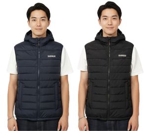 NAPAPIJRI A-Gesar V Herren Stepp-Weste wattierte Puffer-Weste mit seitlichen Eingriffstaschen Schwarz oder Navy-Blau
