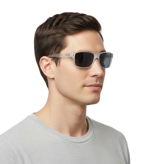 Occhiali da sole Champion da uomo, occhiali da sole casual polarizzati per le vacanze, senza filtro, CU5146 63C04 Grigio/Bianco-Trasparente