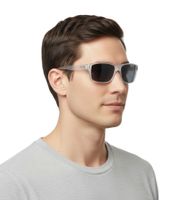 Occhiali da sole Champion da uomo, occhiali da sole casual polarizzati per le vacanze, senza filtro, CU5146 63C04 Grigio/Bianco-Trasparente