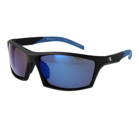 Champion Sport Sunglasses for Men, Mirrored Lenses, Polarized, Category 3, CU514201, Blue/Black