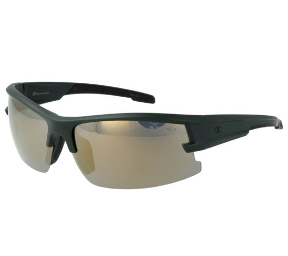 Champion Sport Sunglasses for Men, Mirrored Lenses, Polarized, Category 3, CU516101 Gold/Green