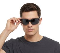 Champion Sport Sunglasses for Men, Mirrored Polarized Lenses, Category 3, CU513002, Gray