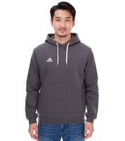 adidas Entrada 22 Hoody Men's Sustainable Cotton Hoodie with Kangaroo Pocket, Black or Gray