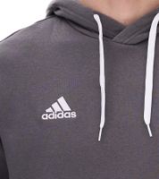 adidas Entrada 22 Hoody Men's Sustainable Cotton Hoodie with Kangaroo Pocket, Black or Gray