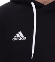 adidas Entrada 22 Hoody Men's Sustainable Cotton Hoodie with Kangaroo Pocket, Black or Gray