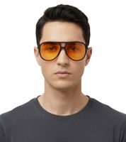 Champion Men's Sunglasses, Aviator Style, Vacation Glasses CU513401 Orange/Black
