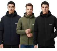 NAPAPIJRI A-Biois atmungsaktive Softshell-Jacke Herren Übergangs-Jacke mit Kapuze Schwarz, Khaki oder Dunkelblau