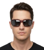 Lunettes de soleil Champion pour homme, lunettes décontractées polarisées, lunettes de vacances, catégorie de filtre 3, CU514303, rouge bordeaux/noir