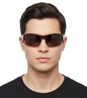 Champion Sport Sunglasses for Men, Mirrored Lenses, Polarized, Category 3, CU516102 Brown