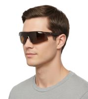 Champion Sport Sunglasses for Men, Mirrored Lenses, Polarized, Category 3, CU514004 Brown