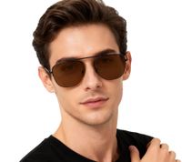 Lunettes de soleil Champion pour homme, style décontracté, verres miroirs polarisés, catégorie 4, CU515104 marron