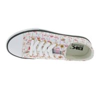 BRITISH KNIGHTS Master Lo Women's Low-Top Sneakers with Flamingo Print, Canvas Lace-Up Shoes B49-3721-03 White