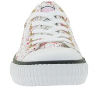 BRITISH KNIGHTS Master Lo Women's Low-Top Sneakers with Flamingo Print, Canvas Lace-Up Shoes B49-3721-03 White