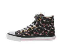 BRITISH KNIGHTS Dee Kids' Mid-Top Sneakers with Flamingos, Girls' Lace-Up Shoes with Reinforced Toe B48-3728I-01 Black/Pink/White