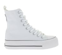 BRITISH KNIGHTS Kaya High Women's High-Top Canvas Sneakers with Platform Sole, Lace-Up Shoes with Reinforced Toe B49-3703-01 White