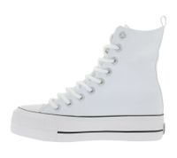 BRITISH KNIGHTS Kaya High Women's High-Top Canvas Sneakers with Platform Sole, Lace-Up Shoes with Reinforced Toe B49-3703-01 White