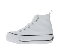 BRITISH KNIGHTS Kaya Mid Kinder Mid-Top Canvas-Sneaker mit verstärktem Zehenbereich Schnür-Schuhe Teenager Jungen Mädchen B49-3709C-02 Weiß