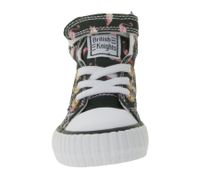 BRITISH KNIGHTS Dee Kleinkinder Mid-Top Sneaker mit Flamingos Mädchen Schnür-Schuhe mit verstärktem Zehenbereich B49-3733I-01 Schwarz/Pink/Weiß