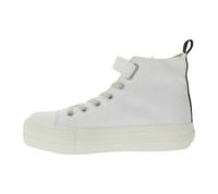 BRITISH KNIGHTS Kaya Mid Kinder Mid-Top Canvas-Sneaker mit dekorativem Herz-Print Schnür-Schuhe Teenager Mädchen B52-3705C-03 Creme-Weiß