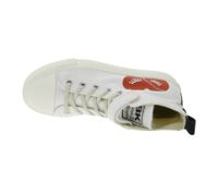 BRITISH KNIGHTS Kaya Mid Kinder Mid-Top Canvas-Sneaker mit dekorativem Herz-Print Schnür-Schuhe Teenager Mädchen B52-3705C-03 Creme-Weiß