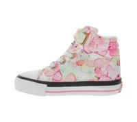 BRITISH KNIGHTS Dee Toddler Mid-Top Sneakers with Butterflies, Girls' Lace-Up Shoes with Reinforced Toe B49-3734I-01 White/Pink/Multicolor