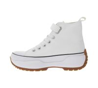 BRITISH KNIGHTS Kaya Mid Fly Kinder Mid-Top Canvas-Sneaker mit gezackter Sohle Schnür-Schuhe Teenager Jungen Mädchen B49-3702C-02 Weiß