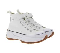 BRITISH KNIGHTS Kaya Mid Fly Kinder Mid-Top Canvas-Sneaker mit gezackter Sohle Schnür-Schuhe Teenager Jungen Mädchen B49-3702C-02 Weiß