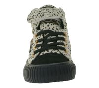 BRITISH KNIGHTS Dee Kids' Mid-Top Sneakers with Polka Dots, Lace-Up Shoes with Reinforced Toe, B48-3728C-01 Beige/Black