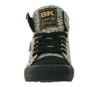 BRITISH KNIGHTS Dee Damen Mid-Top Sneaker mit Geparden-Muster Schnür-Schuhe mit verstärktem Zehenbereich B48-3728-01 Beige/Schwarz