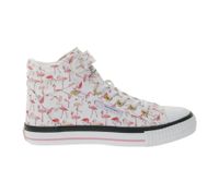 BRITISH KNIGHTS Dee Kinder Mid-Top Sneaker mit Flamingos Mädchen Schnür-Schuhe mit verstärktem Zehenbereich B49-3733C-03 Weiß/Pink/Schwarz