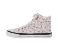 BRITISH KNIGHTS Dee Kinder Mid-Top Sneaker mit Flamingos Mädchen Schnür-Schuhe mit verstärktem Zehenbereich B49-3733C-03 Weiß/Pink/Schwarz