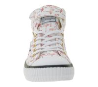 BRITISH KNIGHTS Dee Kinder Mid-Top Sneaker mit Flamingos Mädchen Schnür-Schuhe mit verstärktem Zehenbereich B49-3733C-03 Weiß/Pink/Schwarz