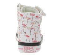 BRITISH KNIGHTS Dee Toddler Mid-Top Sneakers with Flamingos, Girls' Lace-Up Shoes with Reinforced Toe B49-3733I-03 White/Pink/Multicolor