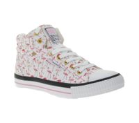 BRITISH KNIGHTS Dee Damen Mid-Top Sneaker mit Flamingos Schnür-Schuhe mit verstärktem Zehenbereich B49-3733-01 Weiß/Pink/Schwarz